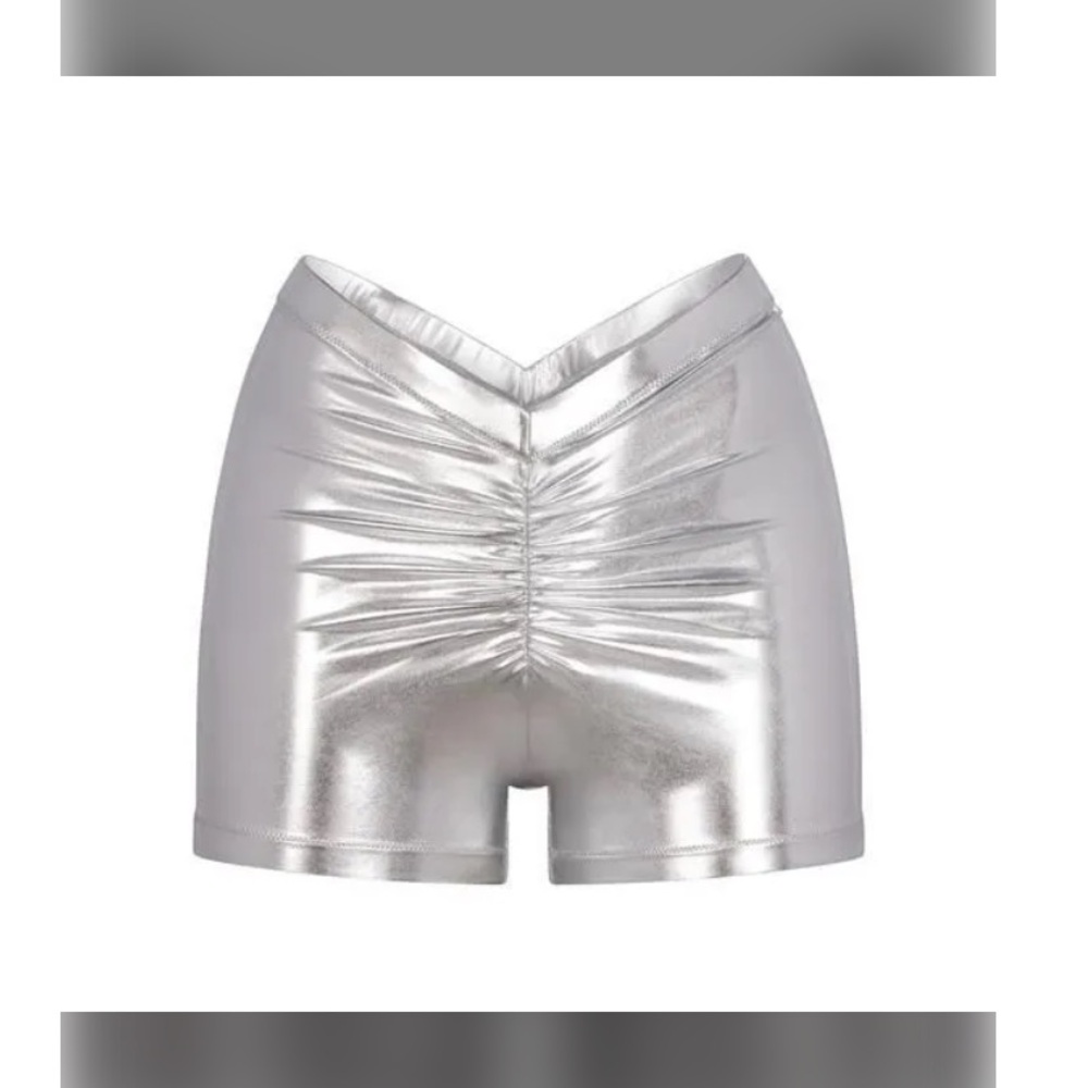 SKIMS Metallic Swim V waist shorts in Nickel NWT - Picture 3 of 8